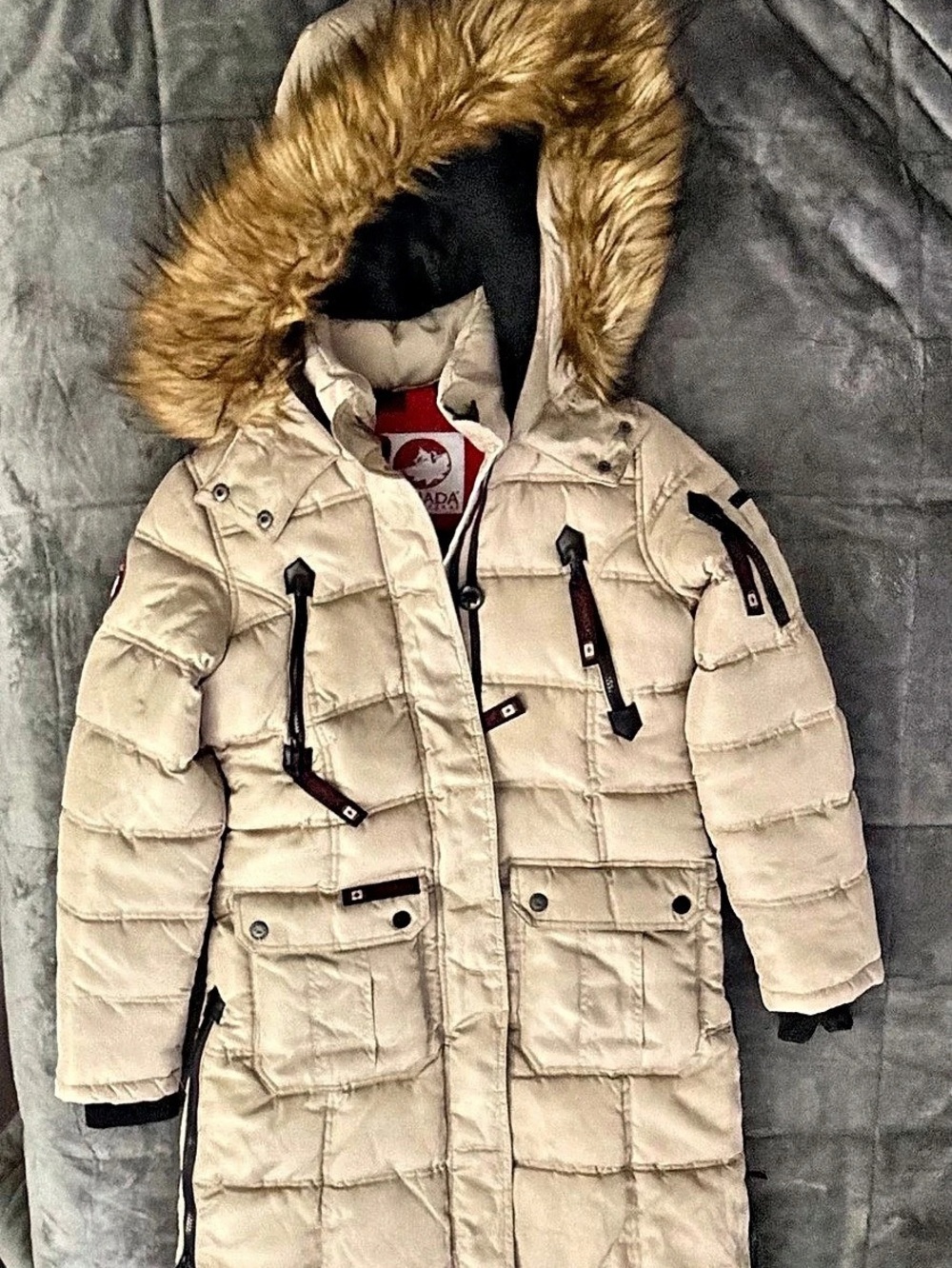 Canada Weathergear Women's Puffer Coat Cream Size Small